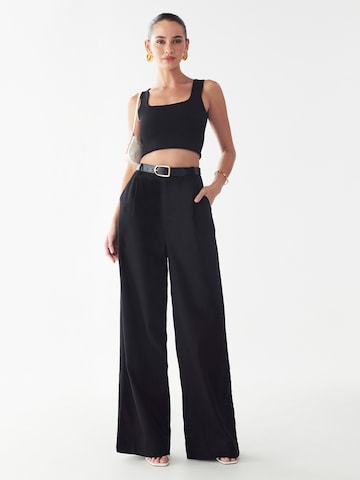 Willa Wide Leg Hose 'Rise' in Schwarz: Vorderseite