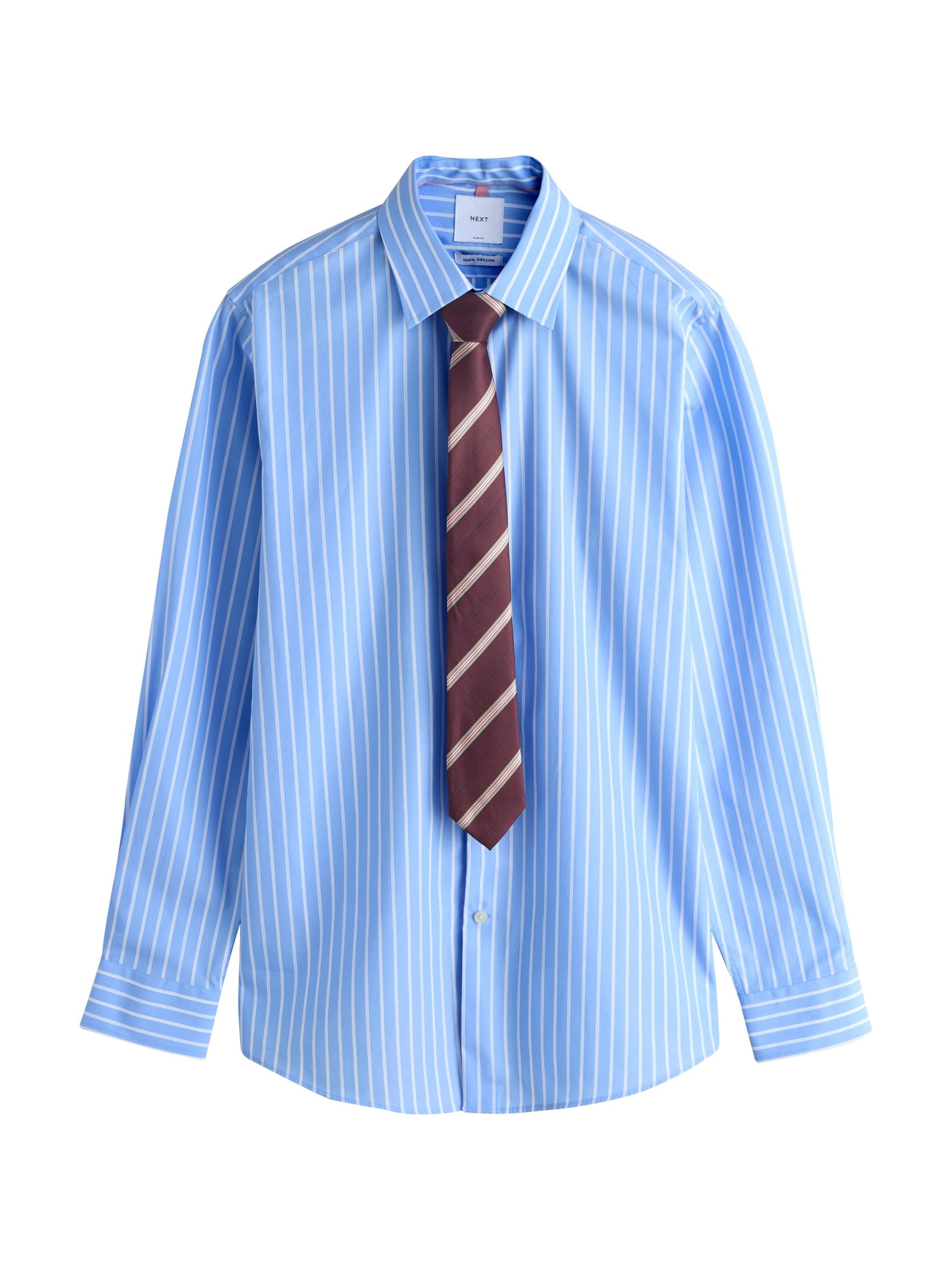 Next Set: Hemd und Krawatte in hellblau / schoko / weiß, Produktansicht