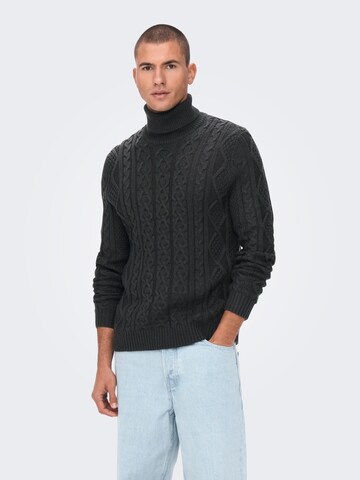 Only & Sons Trui 'Rigge' in Grijs: voorkant