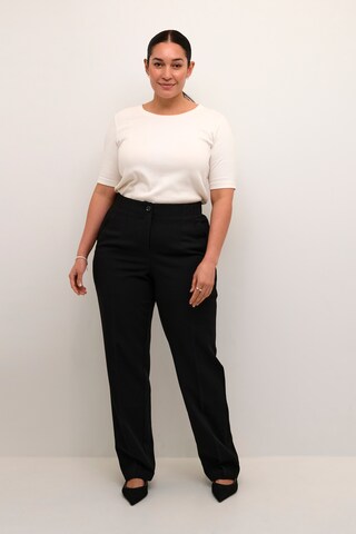 KAFFE CURVE Regular Broek 'Elia' in Zwart
