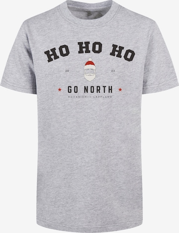F4NT4STIC Shirt 'Ho Ho Ho Santa Claus Weihnachten' in Grau: predná strana