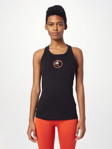 ADIDAS PERFORMANCE Sport top 'Aeroready Graphic' - fekete: elől