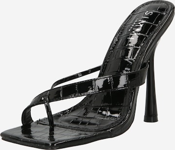 Simmi London T-Bar Sandals 'PETRA' in Black: front