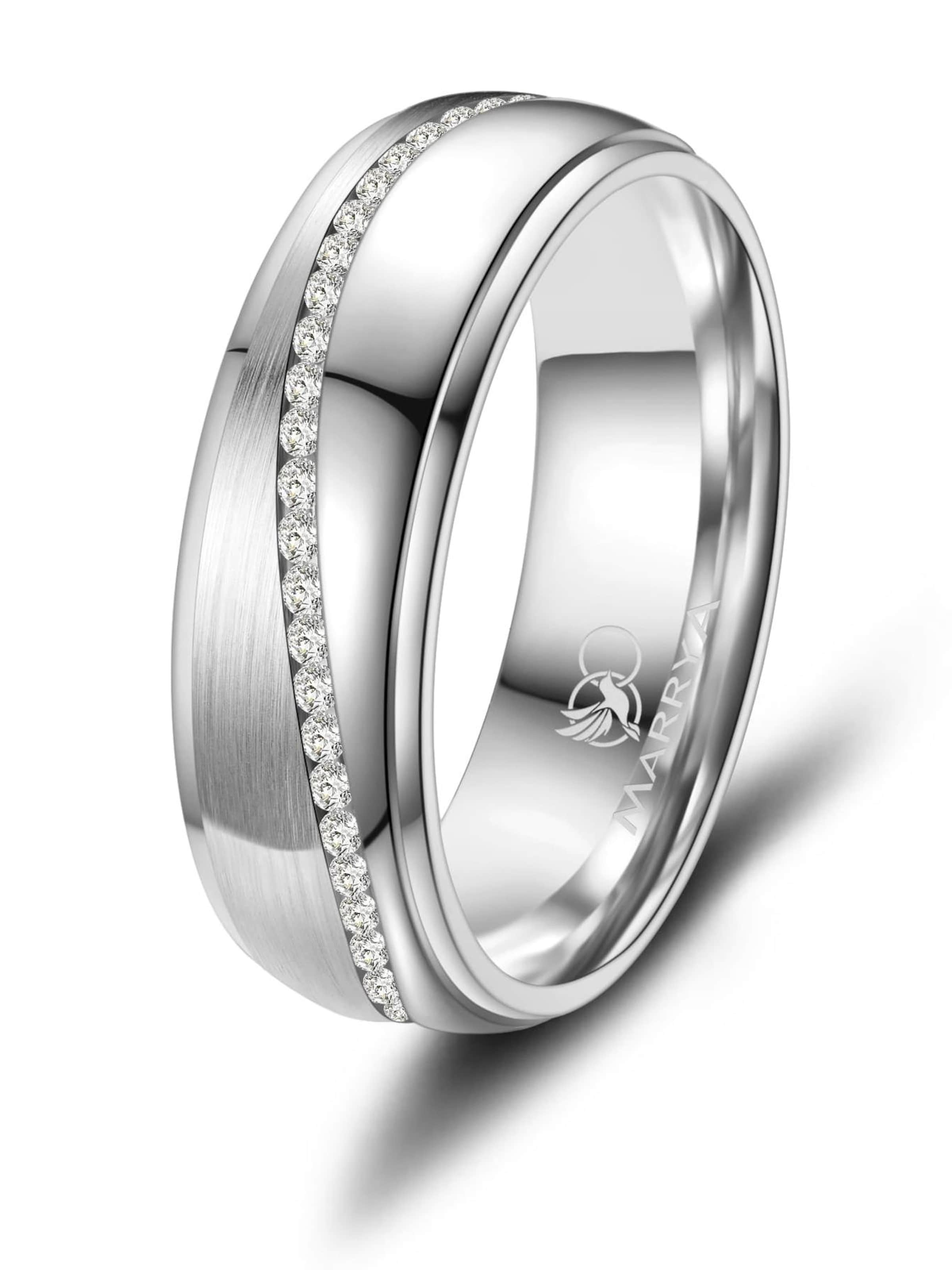 MARRYA Ring 'MARRYA ES-26 Eheringe aus Edelstahl - Silberfarben' in Silver: front