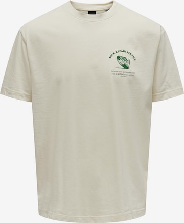 Only & Sons T-Shirt 'Farris Life' in Beige: predná strana