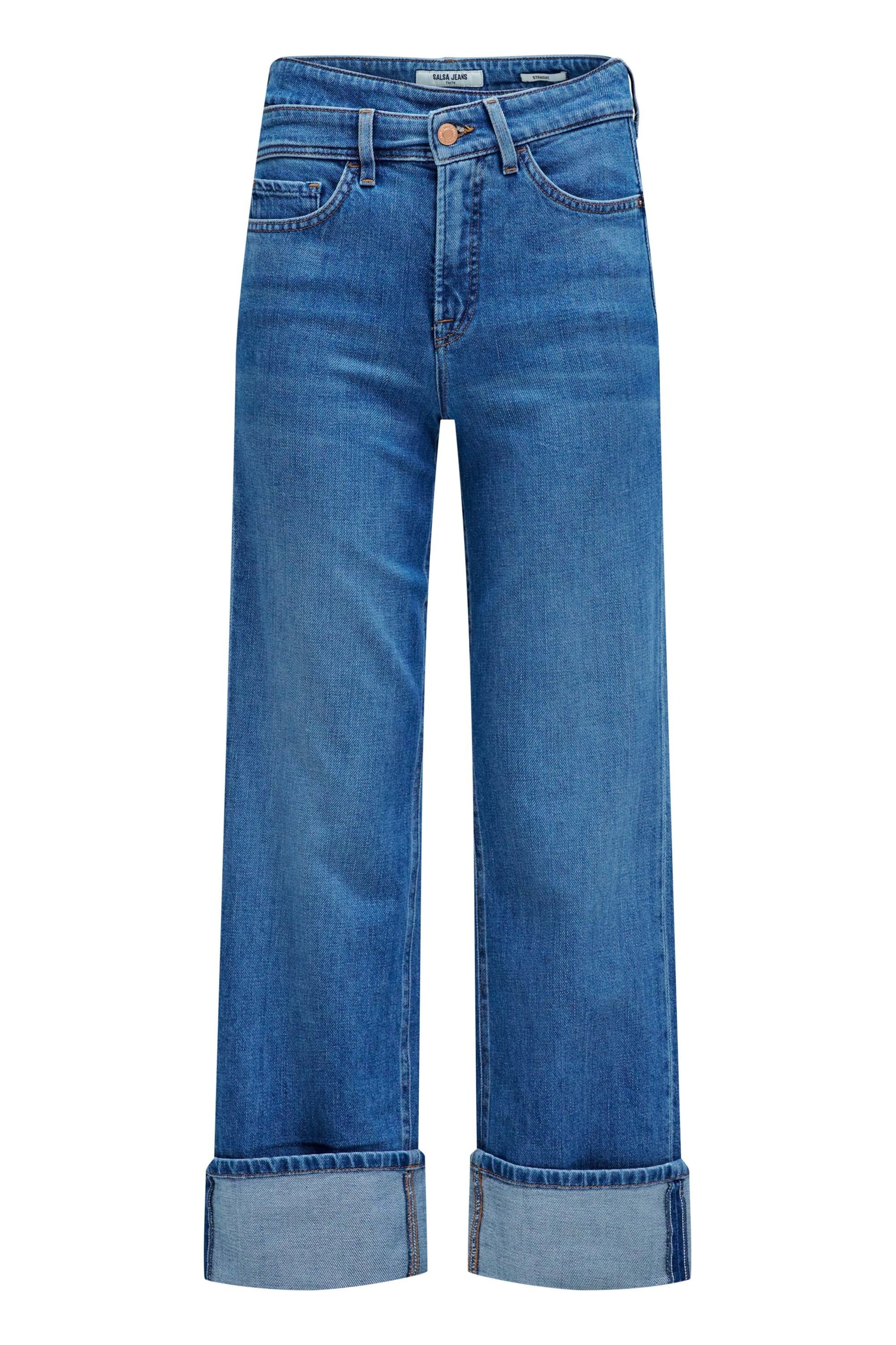 Salsa Jeans Wide leg Jeans in Blauw: voorkant