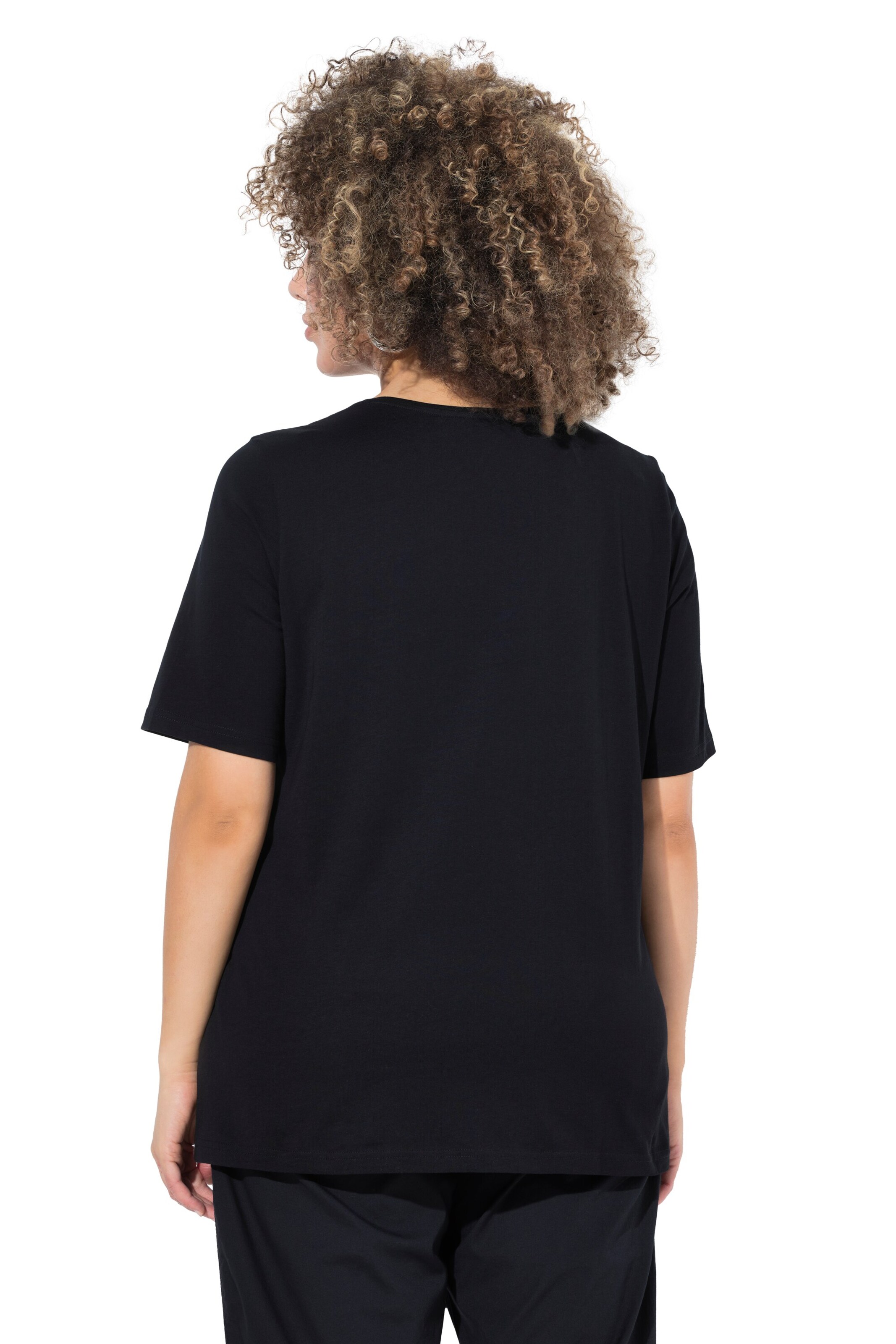 juoda Ulla Popken Marškinėliai