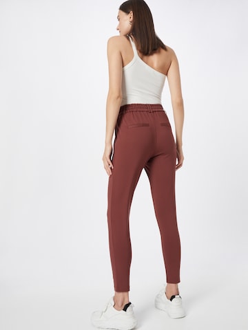 ONLY Slim fit Pleat-Front Pants 'Poptrash' in Brown