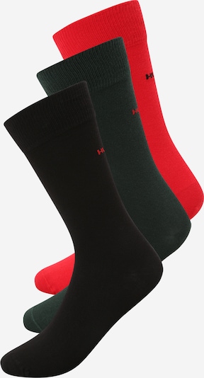 HUGO Socken in tanne / rot / schwarz, Produktansicht