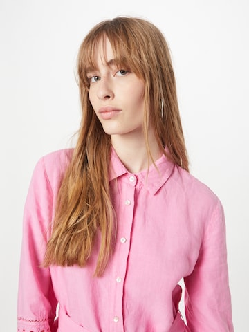 120% Lino - Vestidos camiseiros em rosa
