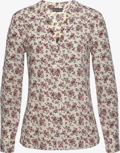 LAURA SCOTT Bluse in beige / dunkelgrün / dunkelrot, Produktansicht
