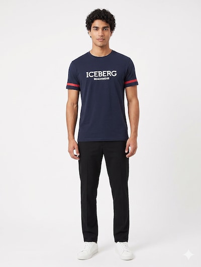 ICEBERG T-Shirt en M en bleu marine, Vue avec produit