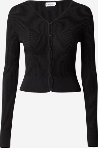 melns Calvin Klein Adīta jaka: no priekšpuses