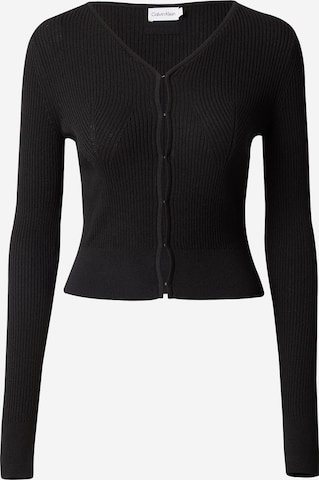 Calvin Klein Knit Cardigan in Black: front