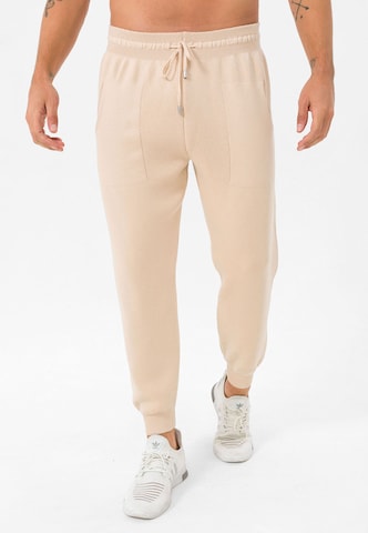 Jimmy Sanders Tapered Broek in Beige: voorkant