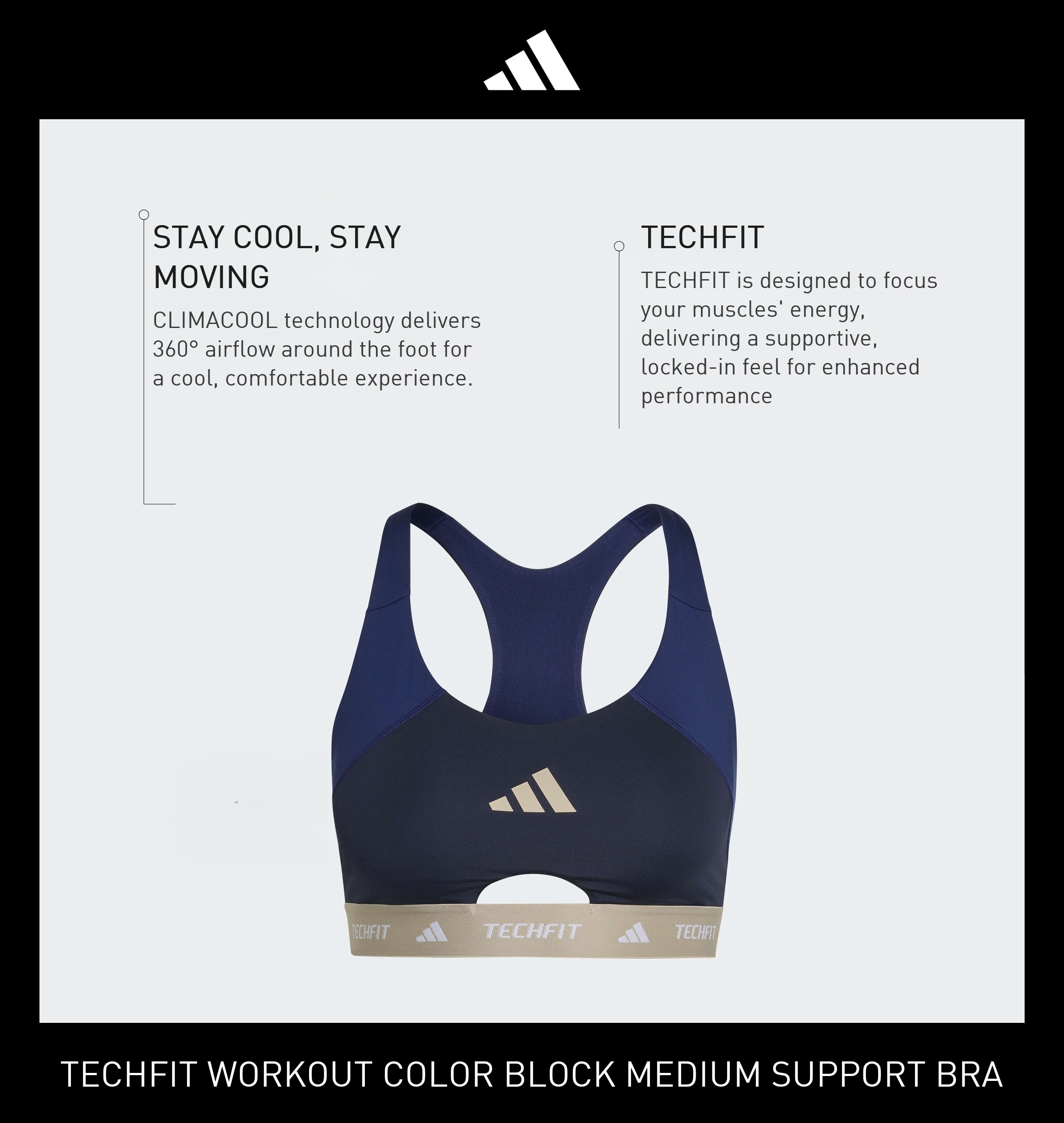 ADIDAS PERFORMANCE - Bustier Sujetador deportivo en azul