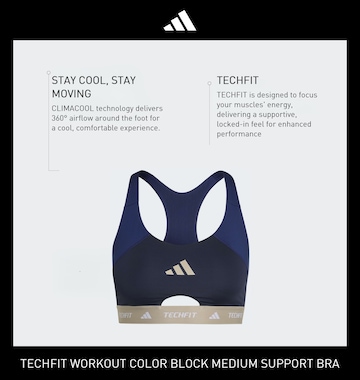 ADIDAS PERFORMANCE - Soutien Bustier Soutien de desporto em azul