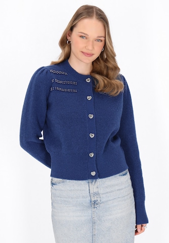 MYMO Gebreid vest in Blauw: voorkant