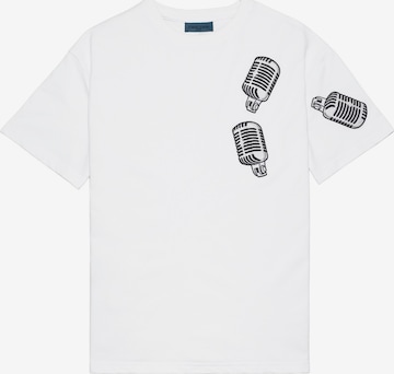 T-Shirt 'The Mic Patch' EMBLEMM en blanc : devant