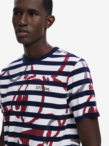 Desigual Shirt 'Striped Mickey Mouse' in Weiß