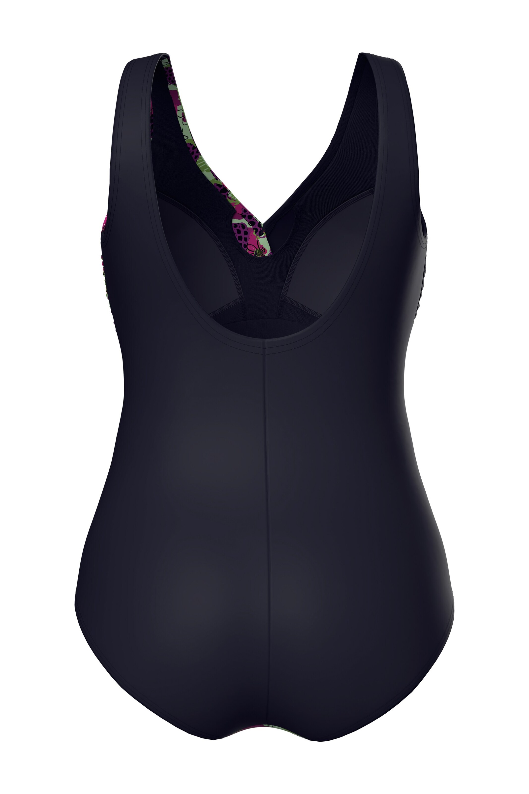 Ulla Popken T-shirt Badpak in Zwart