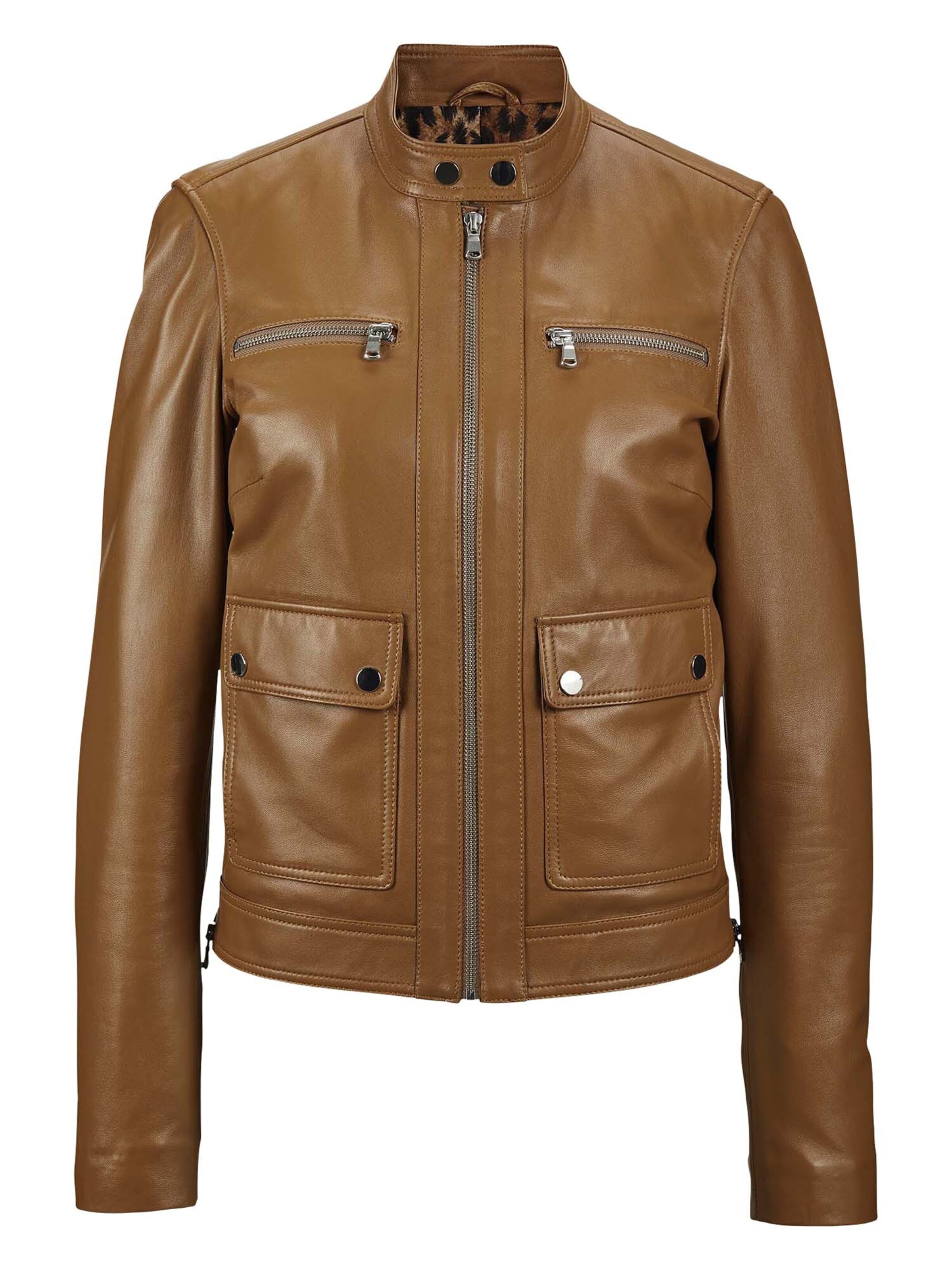 Veste mi-saison MADELEINE en marron : devant