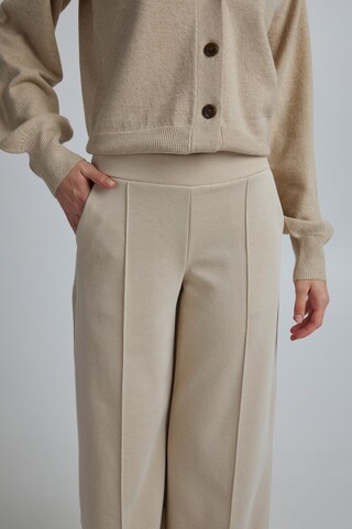 ICHI Wide leg Pants 'Nevelin' in Beige