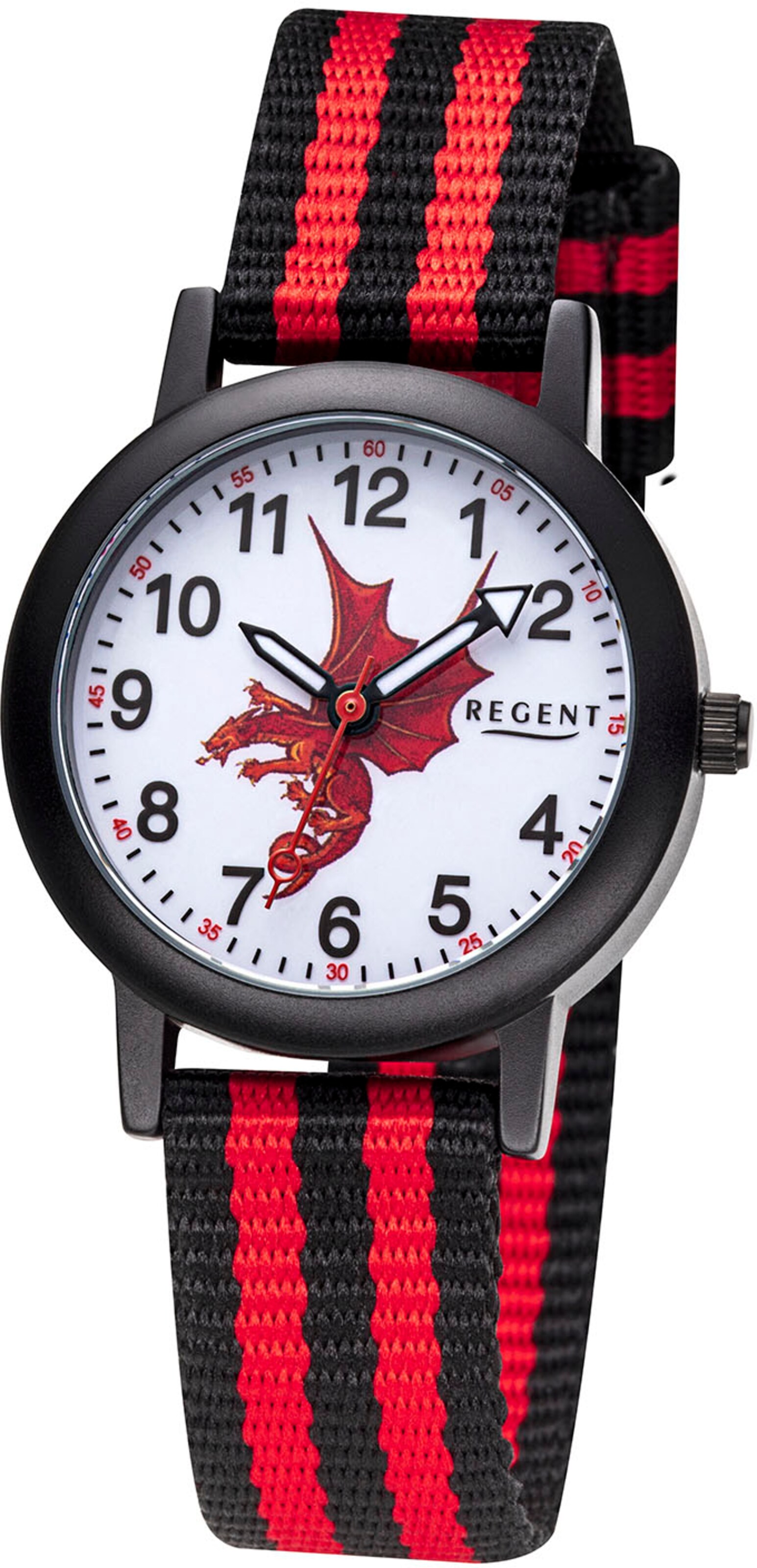REGENT Uhr in Schwarz: Vorderseite