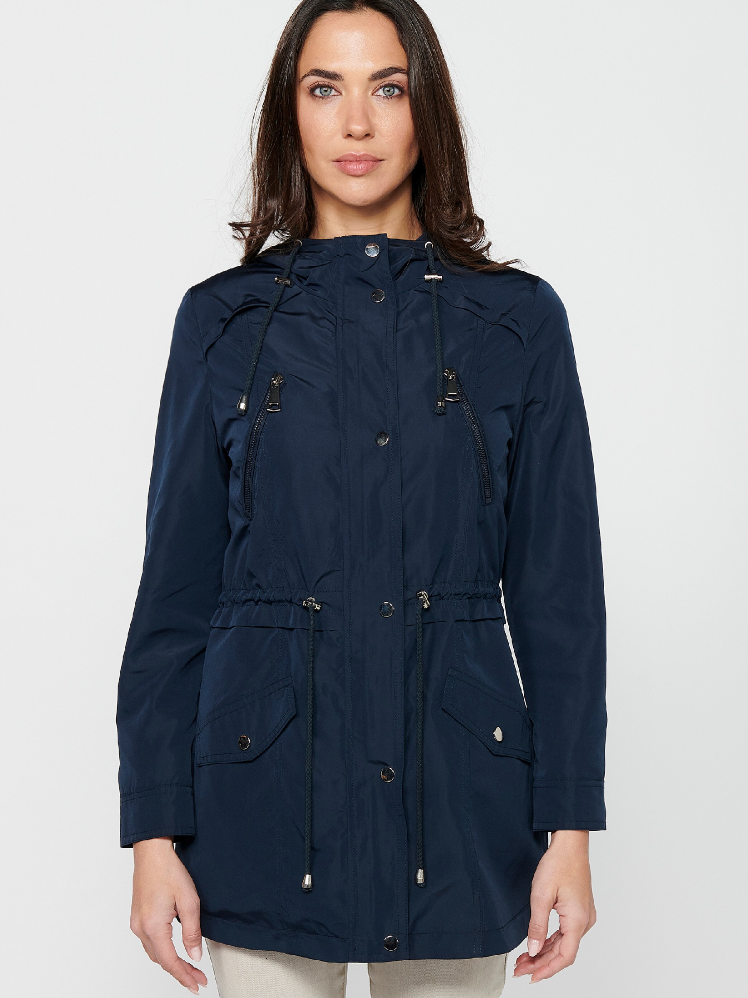 KOROSHI Prechodná parka - Modrá: predná strana