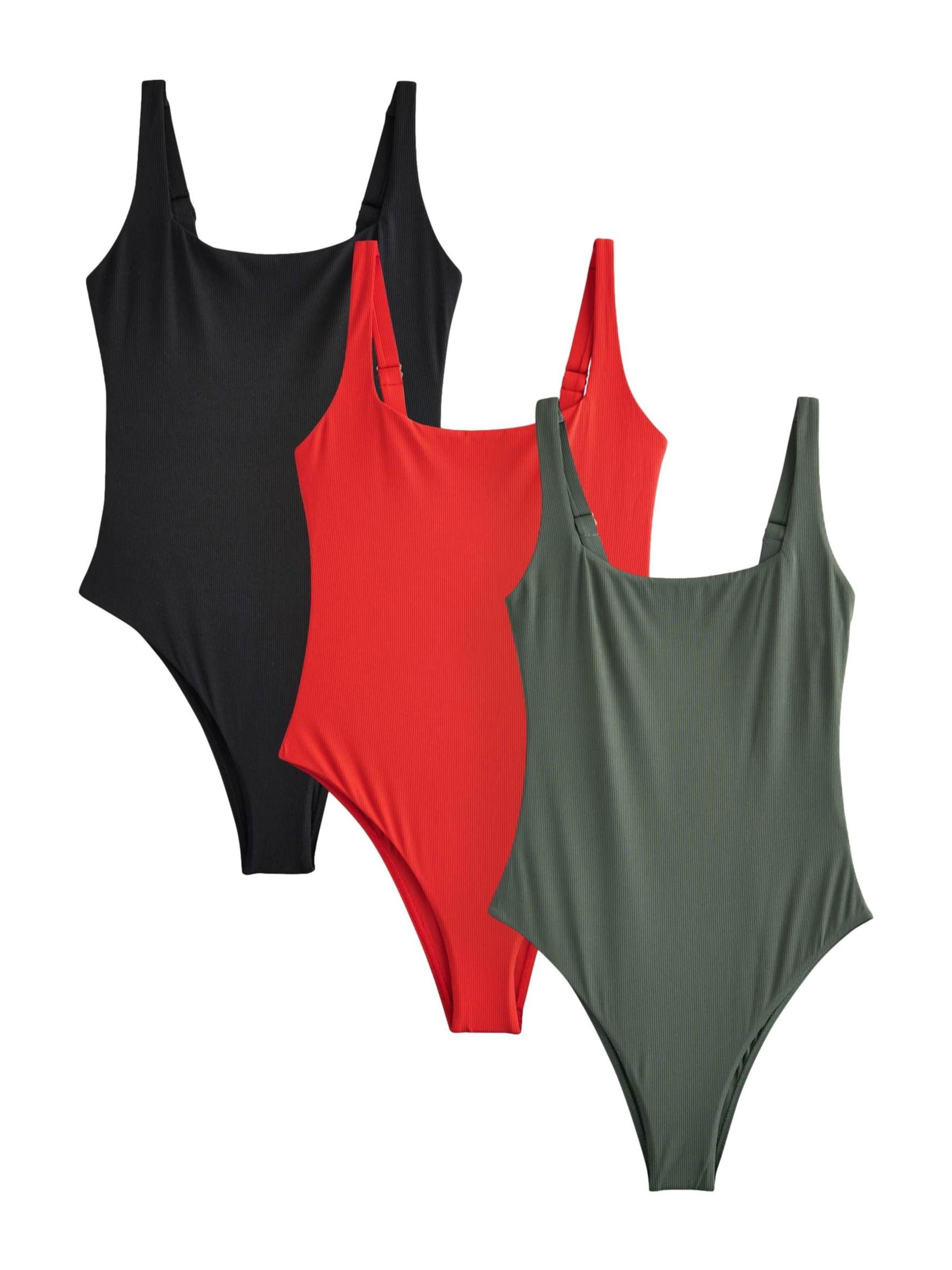 Next Swimsuit in XS in Fir / Red / Black, Item view