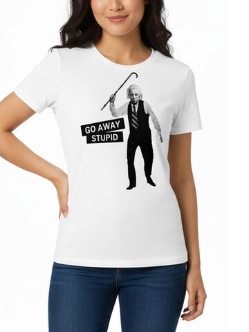 MAKAYA Shirt 'Go Away..' in White