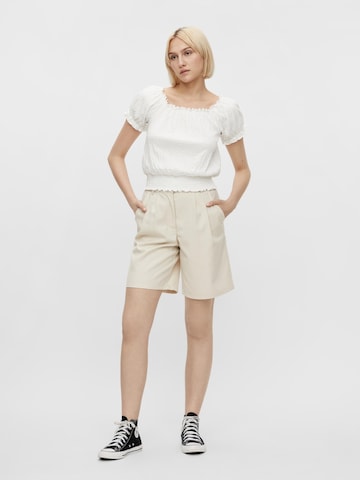 PIECES Loose fit Pleat-Front Pants in Beige