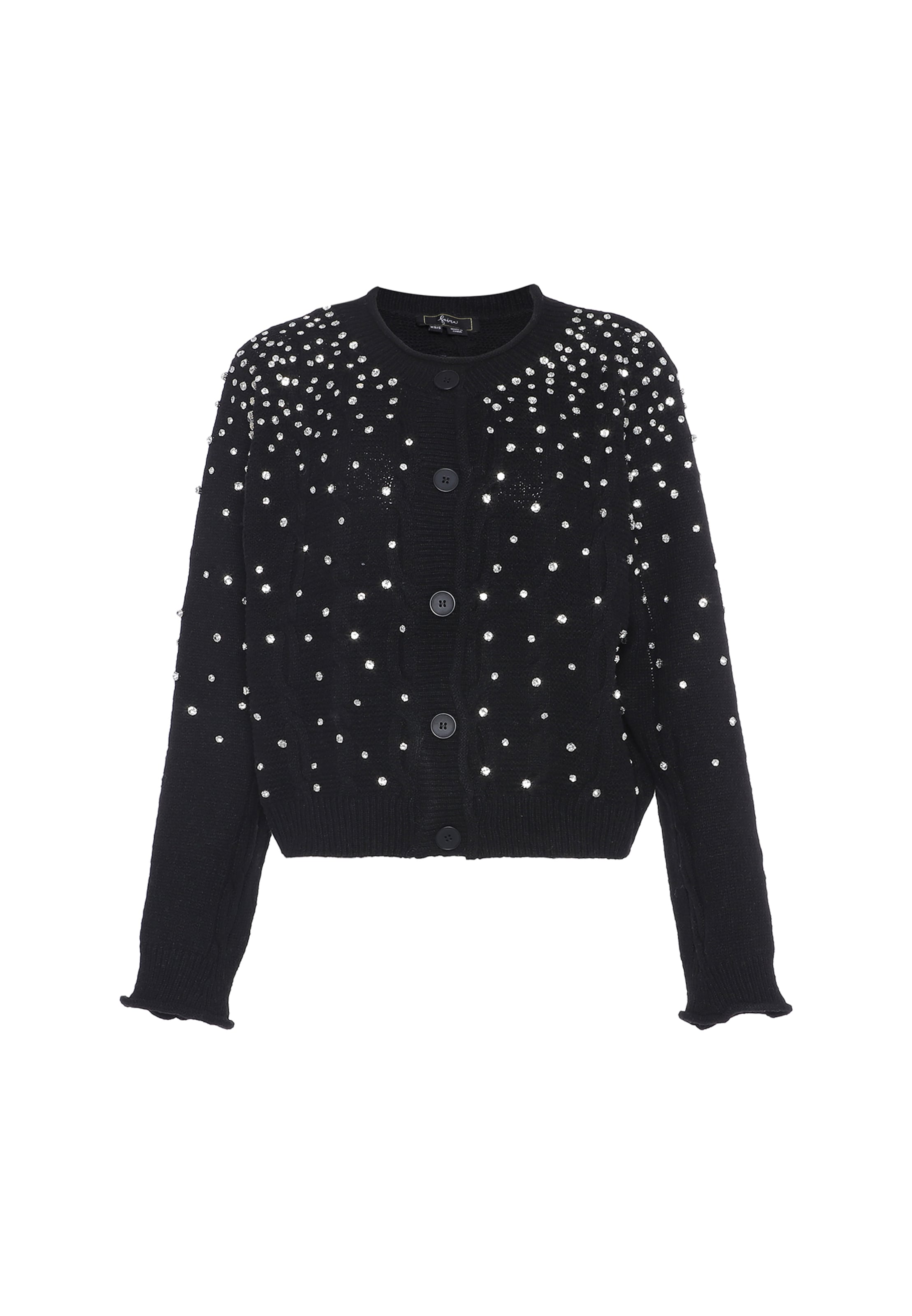 faina Πλεκτή ζακέτα σε μαύρο: μπροστά