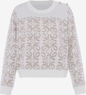 Pull-over faina en blanc : devant