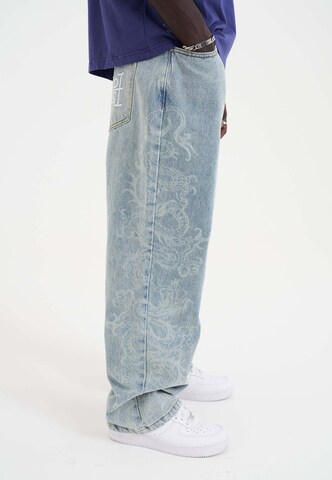 Largi Jeans 'Lasergravur Drachen' de la Ed Hardy pe albastru