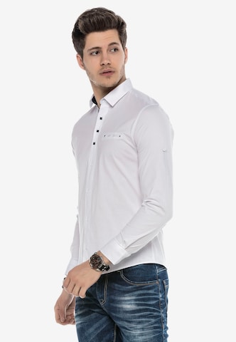 CIPO & BAXX Regular Fit Business Hemd LODGE mit Brusttasche in Weiß