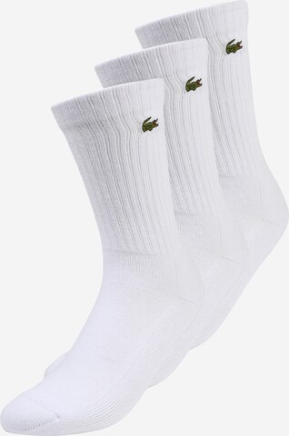 Chaussettes de sport LACOSTE en blanc : devant