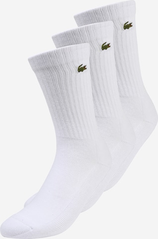 LACOSTE Athletic Socks in White: front