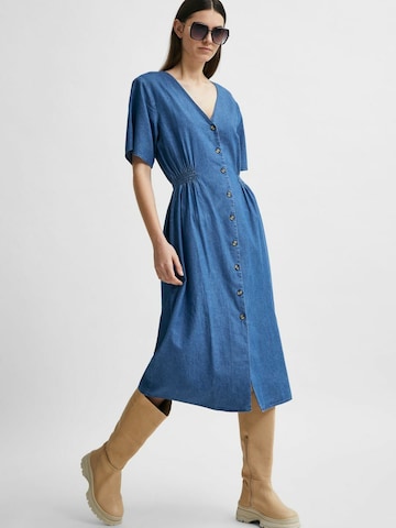 Selected Femme Petite Shirt Dress 'SLFCLARISA' in Blue