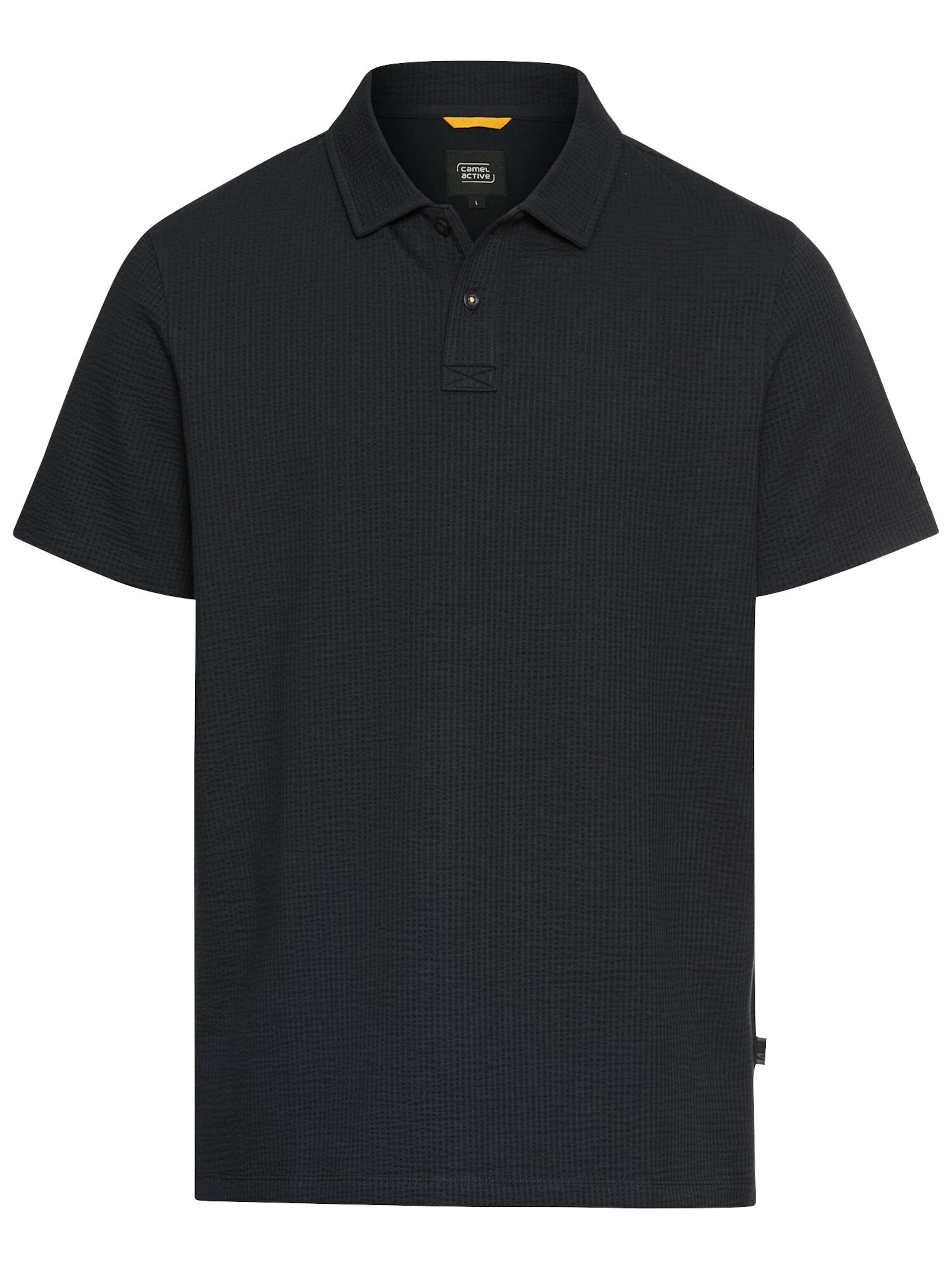 CAMEL ACTIVE Poloshirt aus einem Baumwollmix in Blau: Vorderseite