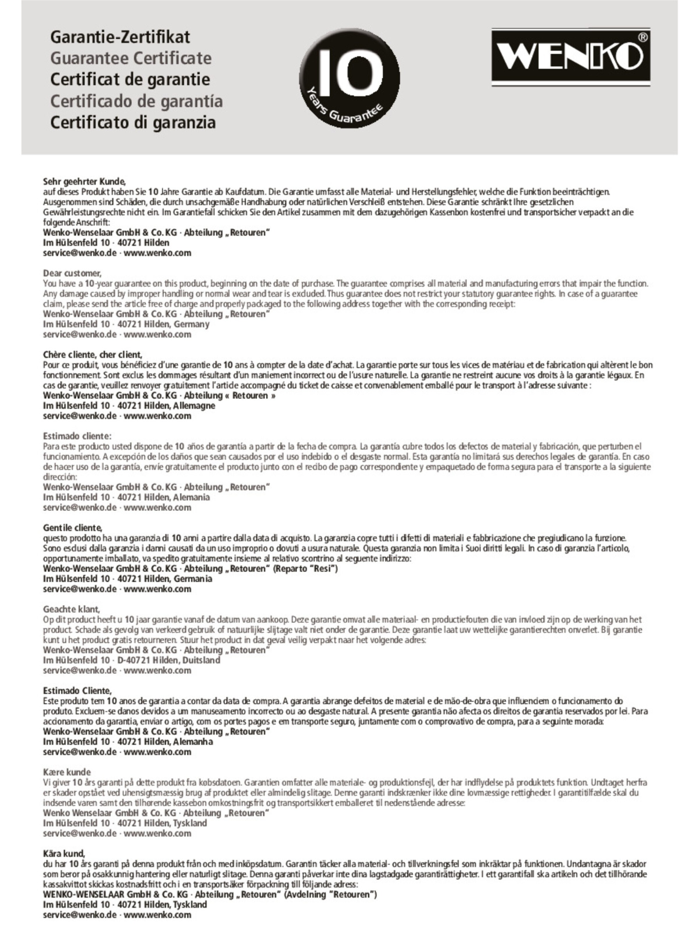 Wenko WC-Garnitur 'Orea' in Schwarz