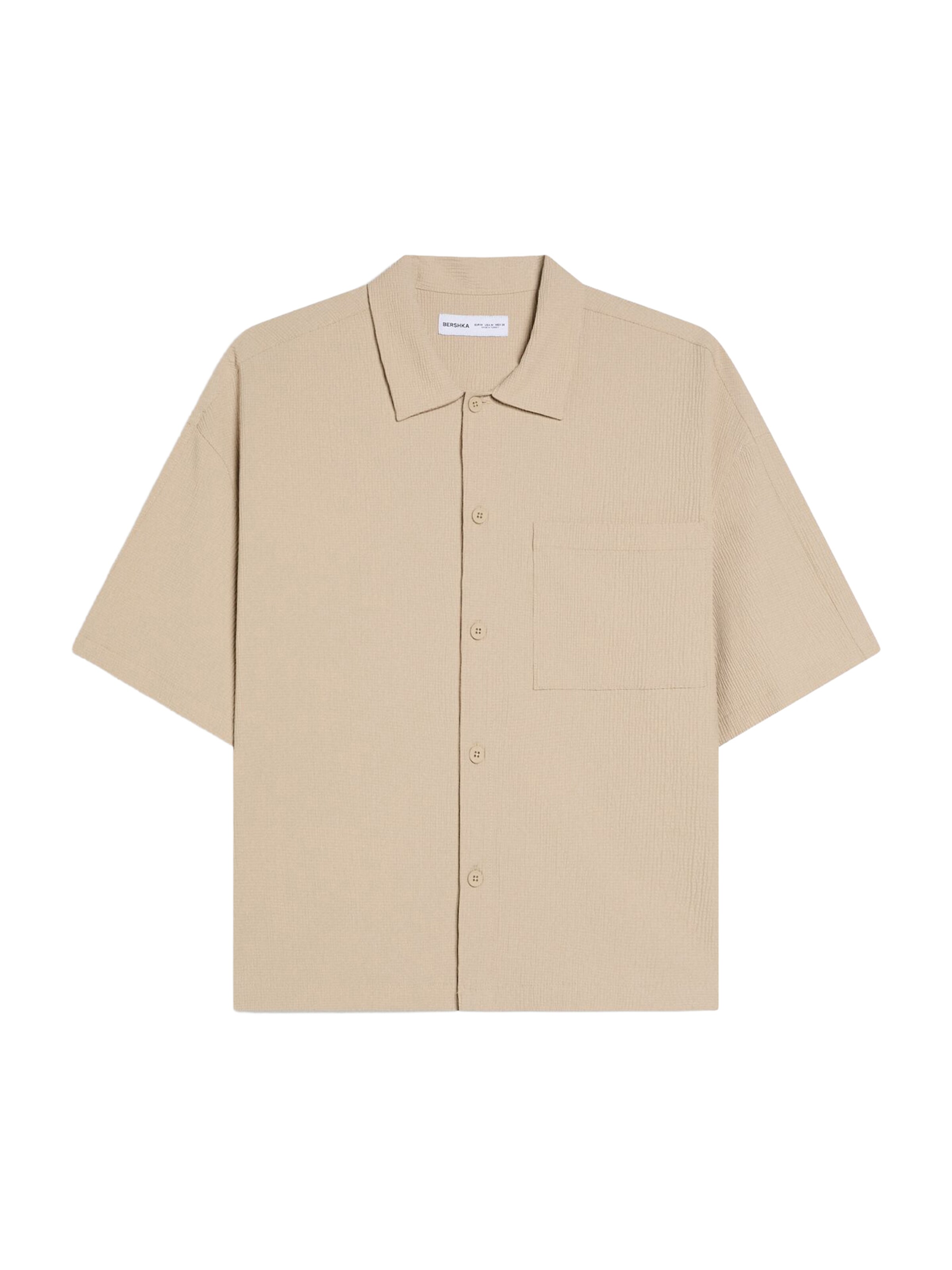 Cămașă de la Bershka pe bej: față