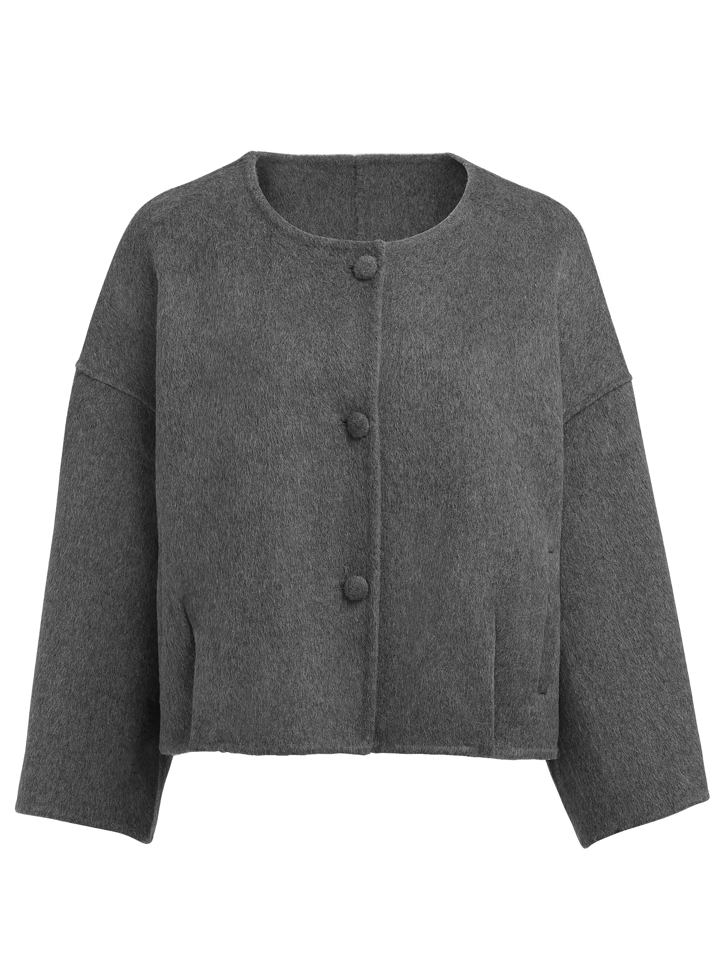 TorWeit Winter Coat 'Wool-Blend Coat' in Grey: front