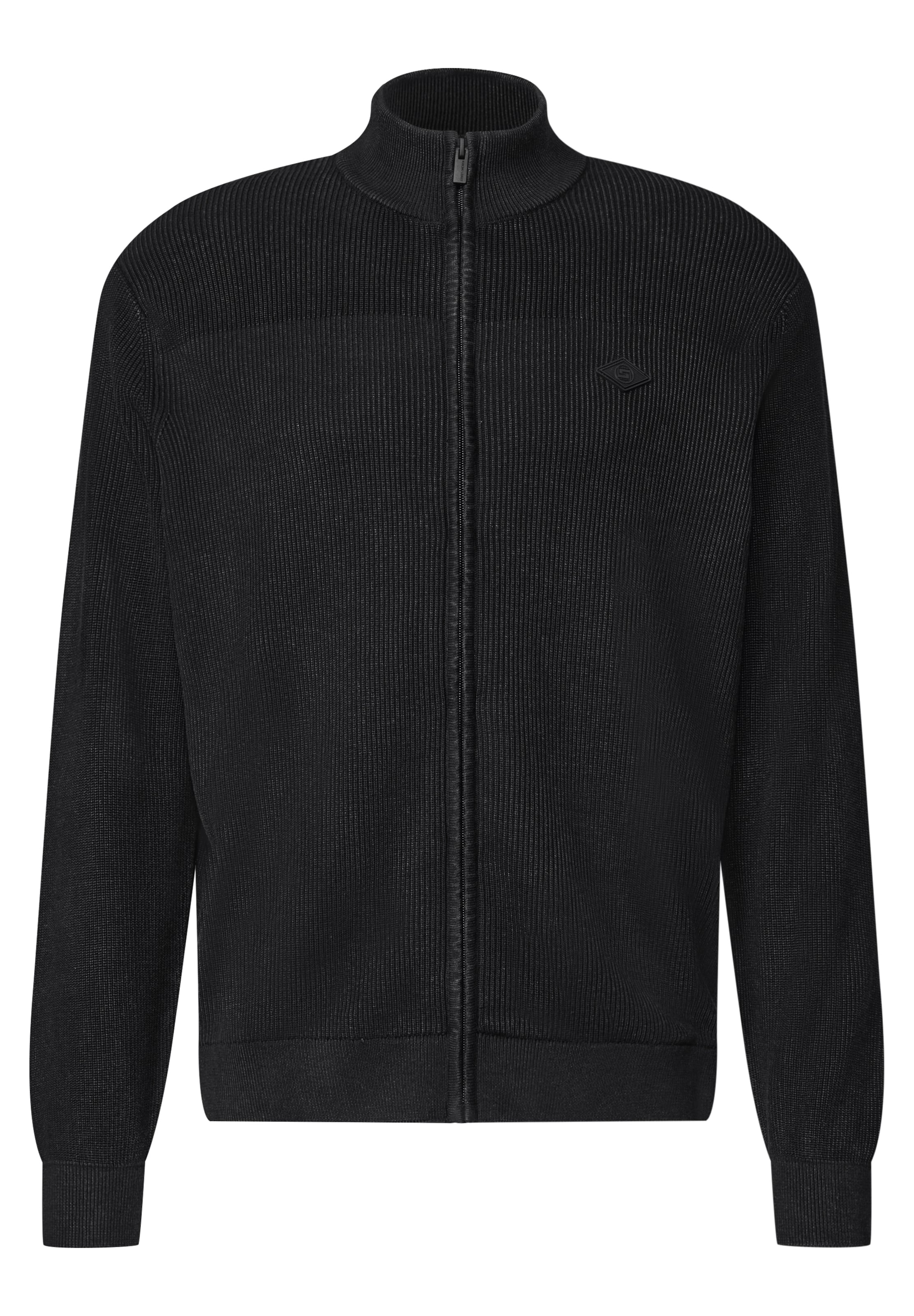 Street One MEN Strickjacke in Schwarz: Vorderseite