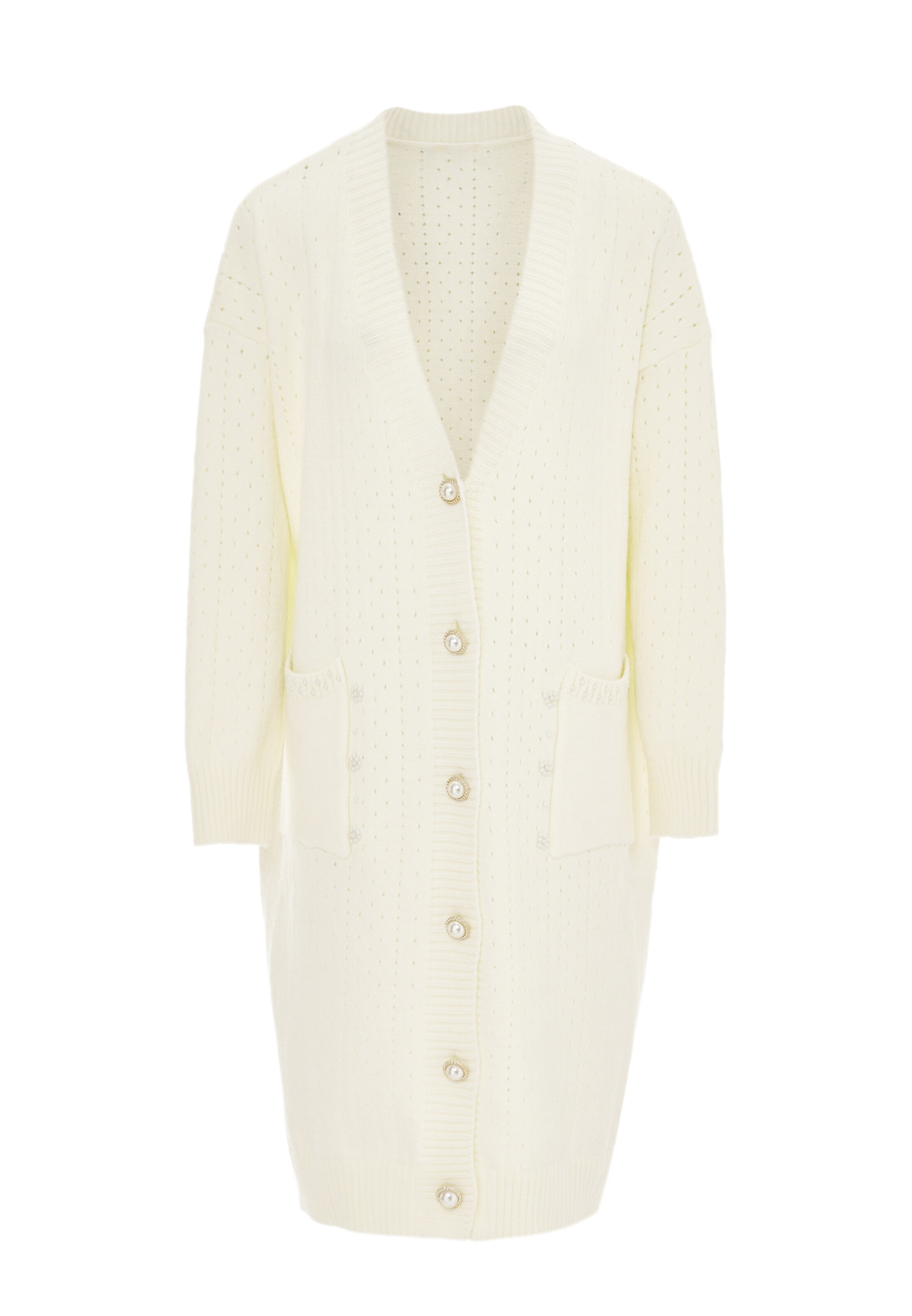 caissa Strickjacke in Weiß: Vorderseite