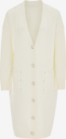 caissa Knit Cardigan in White: front