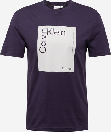 Tricou de la Calvin Klein pe albastru: față