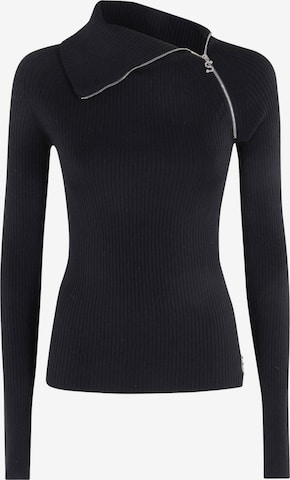 Sportmax Sweter 'Pinna Black Virgin Wool Ribbed Knit' w kolorze czarny: przód