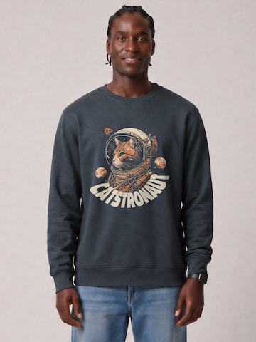Watapparel Sweatshirt 'Catstronaut' in Grijs: voorkant