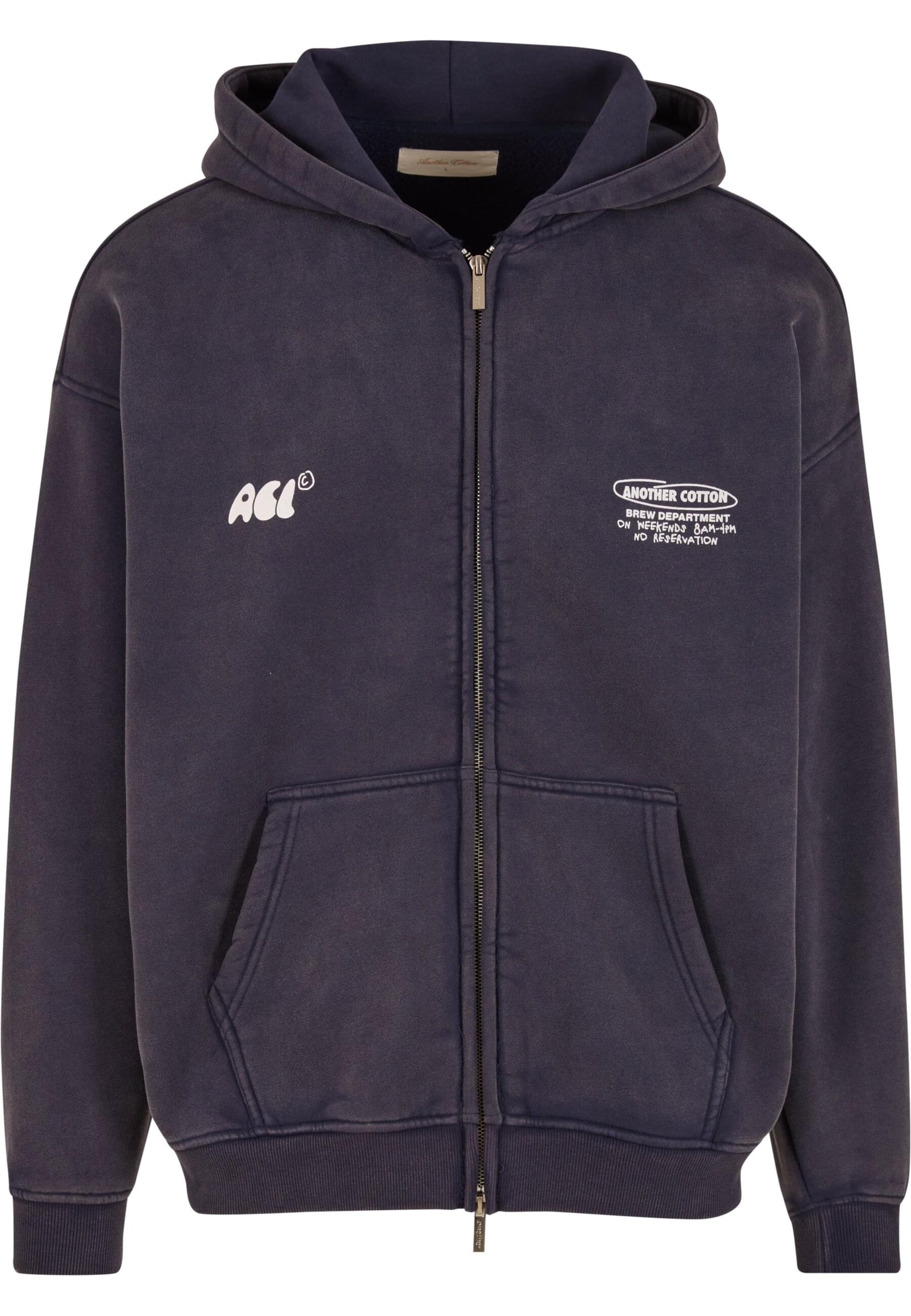Another Cotton Lab - Sudadera con cremallera 'Espresso Society' en azul: frente